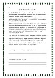 English Worksheet: Choni and the carob tree