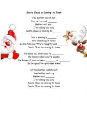 English Worksheet: Santa Claus is coming to town - Christmas Song
