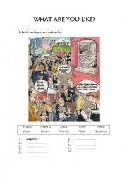 English Worksheet: what are you like