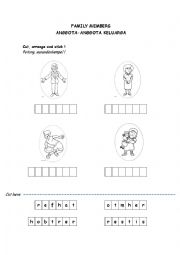 English Worksheet: Family Member