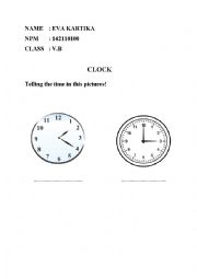 English Worksheet: oclock