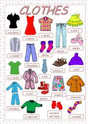 Clothes - ESL worksheet by Alyona C.