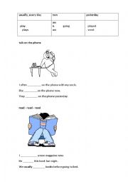 English Worksheet: Present Simple Present Continuos Past Simple 2