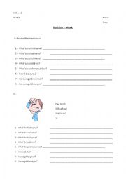 English Worksheet: about me/ him/ her