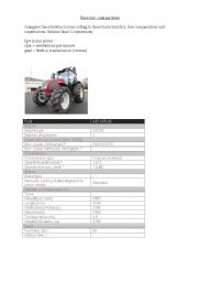 English Worksheet: comparison exercise tractor