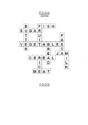 Crossword about foods