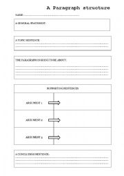 Paragraph structure worksheets