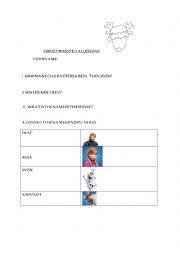 English Worksheet: Christmas lesson with Frozen clips