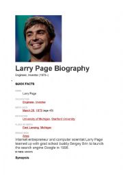 English Worksheet: Larry Page