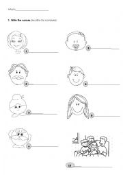 English Worksheet: The members of the family