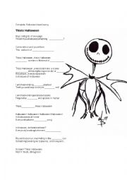 English Worksheet: This is Halloween Lyric completion