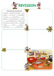 English Worksheet: Revision (To be, have got, plurals, there is, there are)