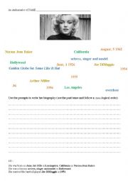 Marilyn Monroes Biography (using prompts) + KEY