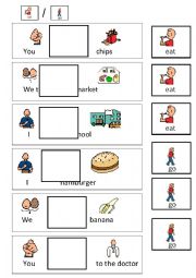 English Worksheet: Eat/ go? Complete!