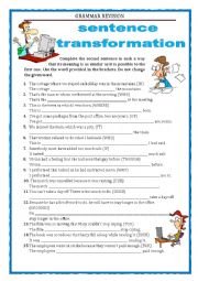GRAMMAR REVISION - SENTENCE TRANSFORMATION part 5 - RELATIVE CLAUSES, LINKING WORDS  with key