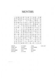 English Worksheet: Months & Seasons