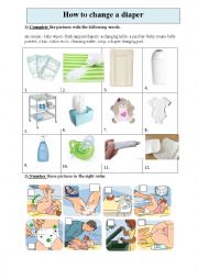 English Worksheet: how to change a nappy