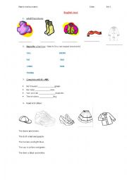 English Worksheet: clothes practice