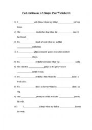 Past continuous V Simple Past Exercise