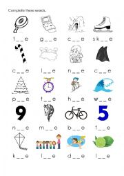 English Worksheet: Long vowels