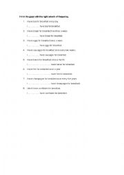 English Worksheet: adverbs of frequency elementary level