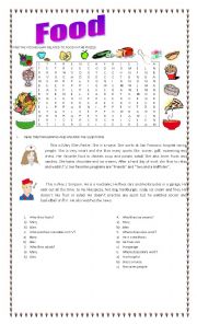 English Worksheet: Food