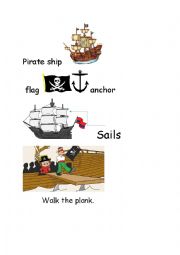 English Worksheet: Pirates vocabulary and match up