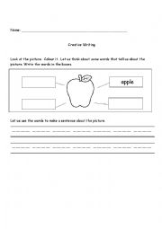 English Worksheet: Creative Writing - Apple