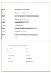 English Worksheet: Telephone Conversation