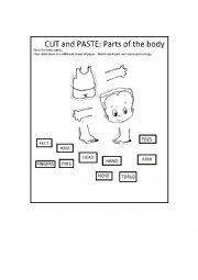 English Worksheet: Parts of the body for Children