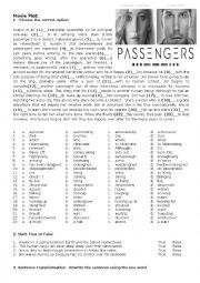 English Worksheet: Passangers