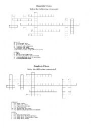 English Worksheet: Crossword School Subjects