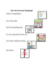 English Worksheet: Lets Go Grocery Shopping!