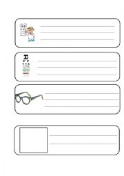English Worksheet: Optician equipment writing activity