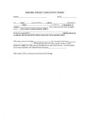 English Worksheet: Linguistic Frame