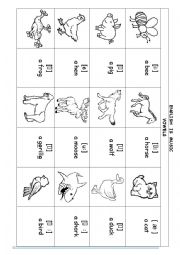 English Worksheet: Phonetics and animals