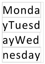 English Worksheet: Days of week