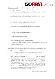 English Worksheet: 50 first dates (comprehension check and plot summary)
