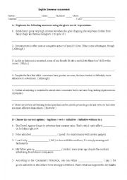 English Worksheet: Grammar worksheet: rephrasing 