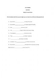 English Worksheet: ESL Grammar Simple Present Tense