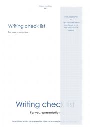 Writing check list