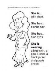 English Worksheet: Describing people