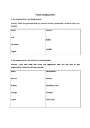 English Worksheet: Foods and groceries