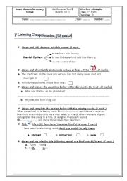 English Worksheet: exam 2 nd form