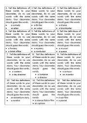 English Worksheet: film and books vocab