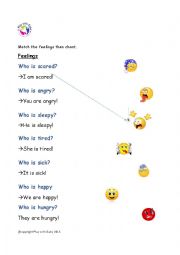 English Worksheet: Feelings chant worksheet
