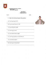 English Worksheet: Mr bean daily routine