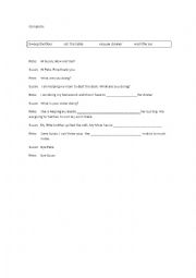 English Worksheet: house chores conversation