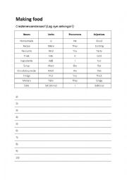 English Worksheet: Make sentences