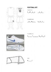 English Worksheet: Football Kit